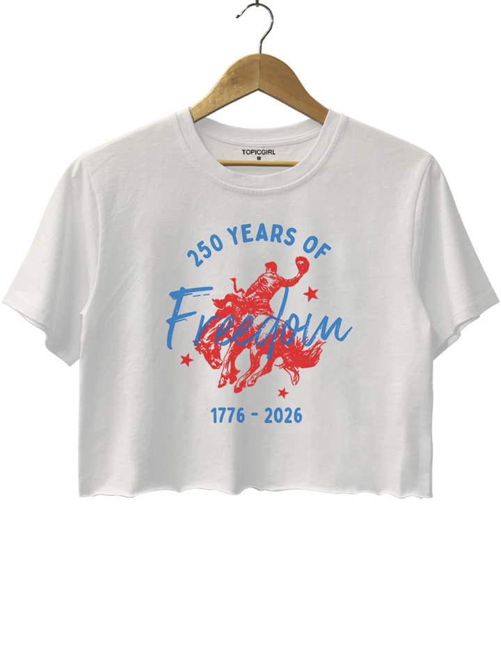 250 Years Of Freedom Bucking Horse Crop Top