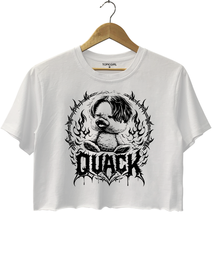 Funny Duck Metal Concert Crop Top