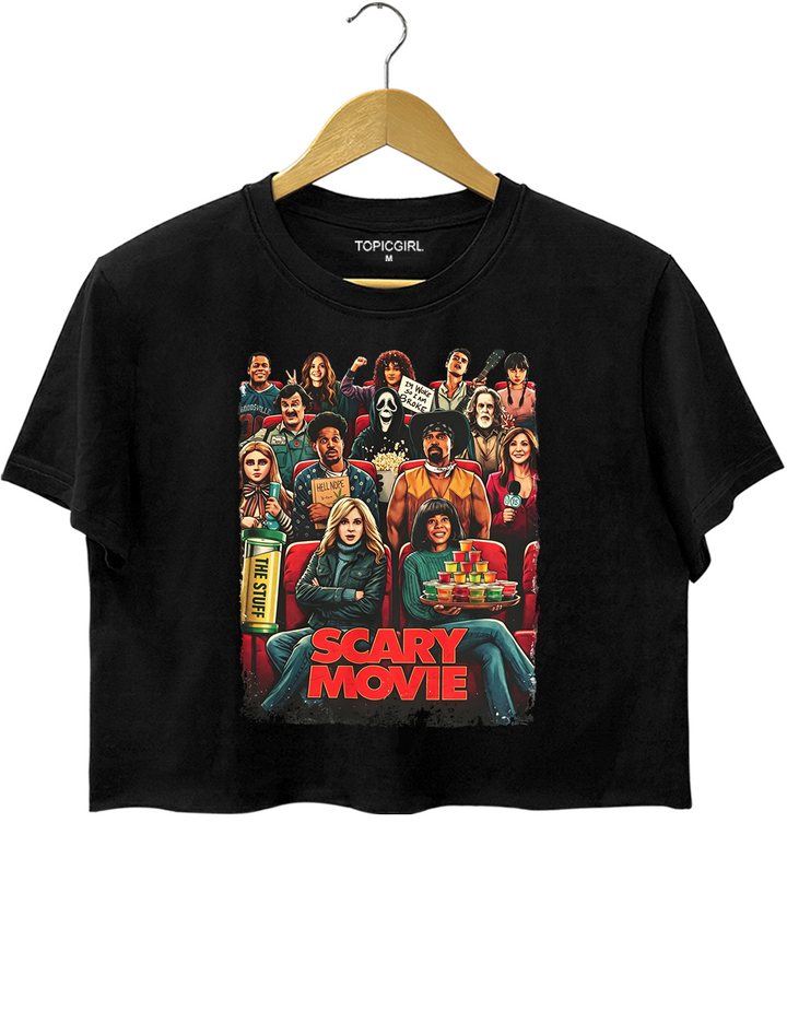 Vintage Scary Movie Graphic Crop Top