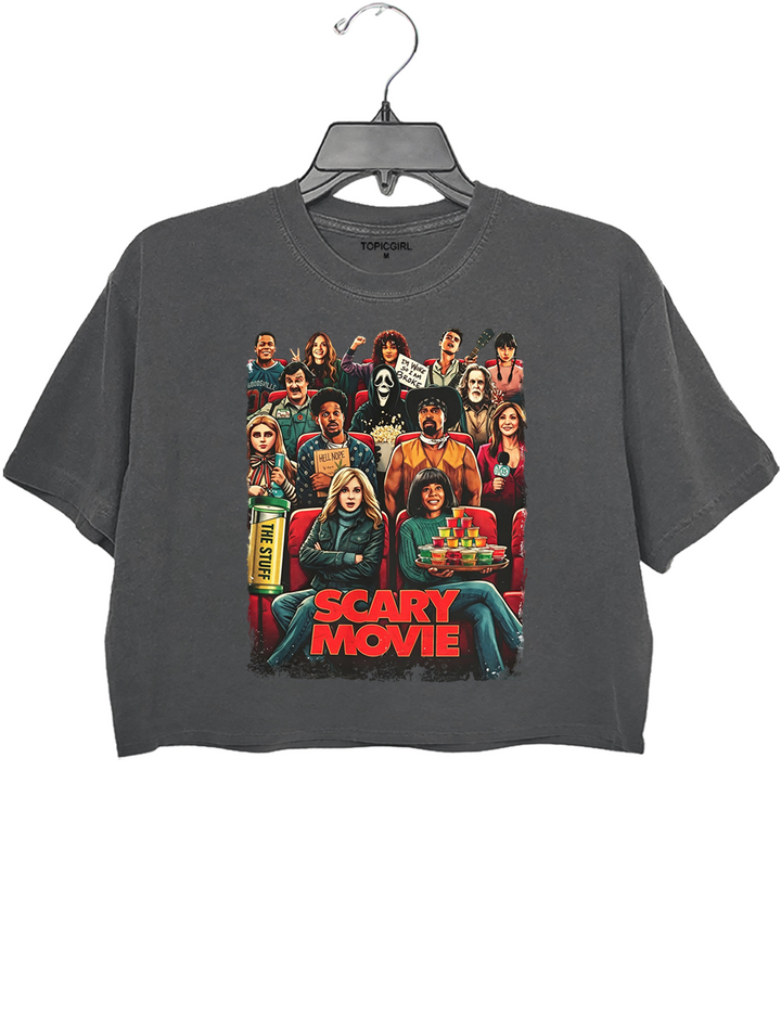 Vintage Scary Movie Graphic Crop Top