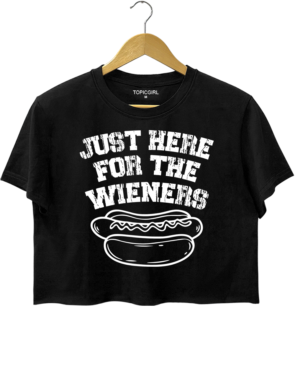 Just Here For The Wieners July 4th Hot Dog Crop Top
