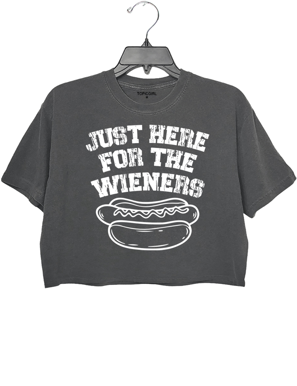 Just Here For The Wieners July 4th Hot Dog Crop Top