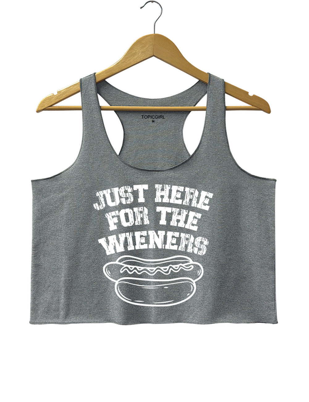 Just Here For The Wieners July 4th Hot Dog Crop Tank Top