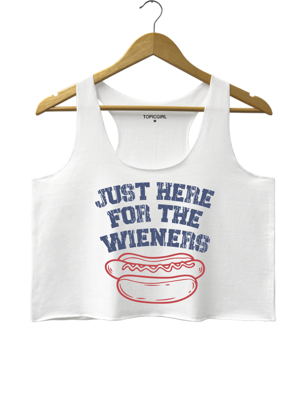 Just Here For The Wieners July 4th Hot Dog Crop Tank Top