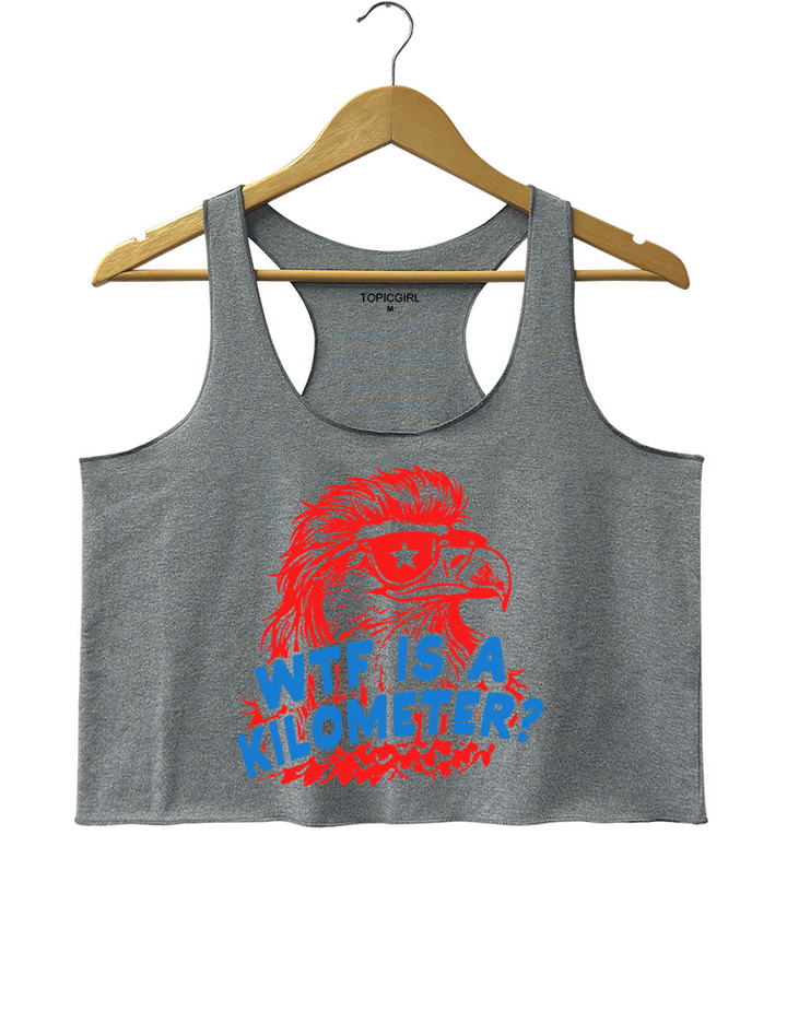 WTF Is A Kilometer Funny 4th Of July Crop Tank Top