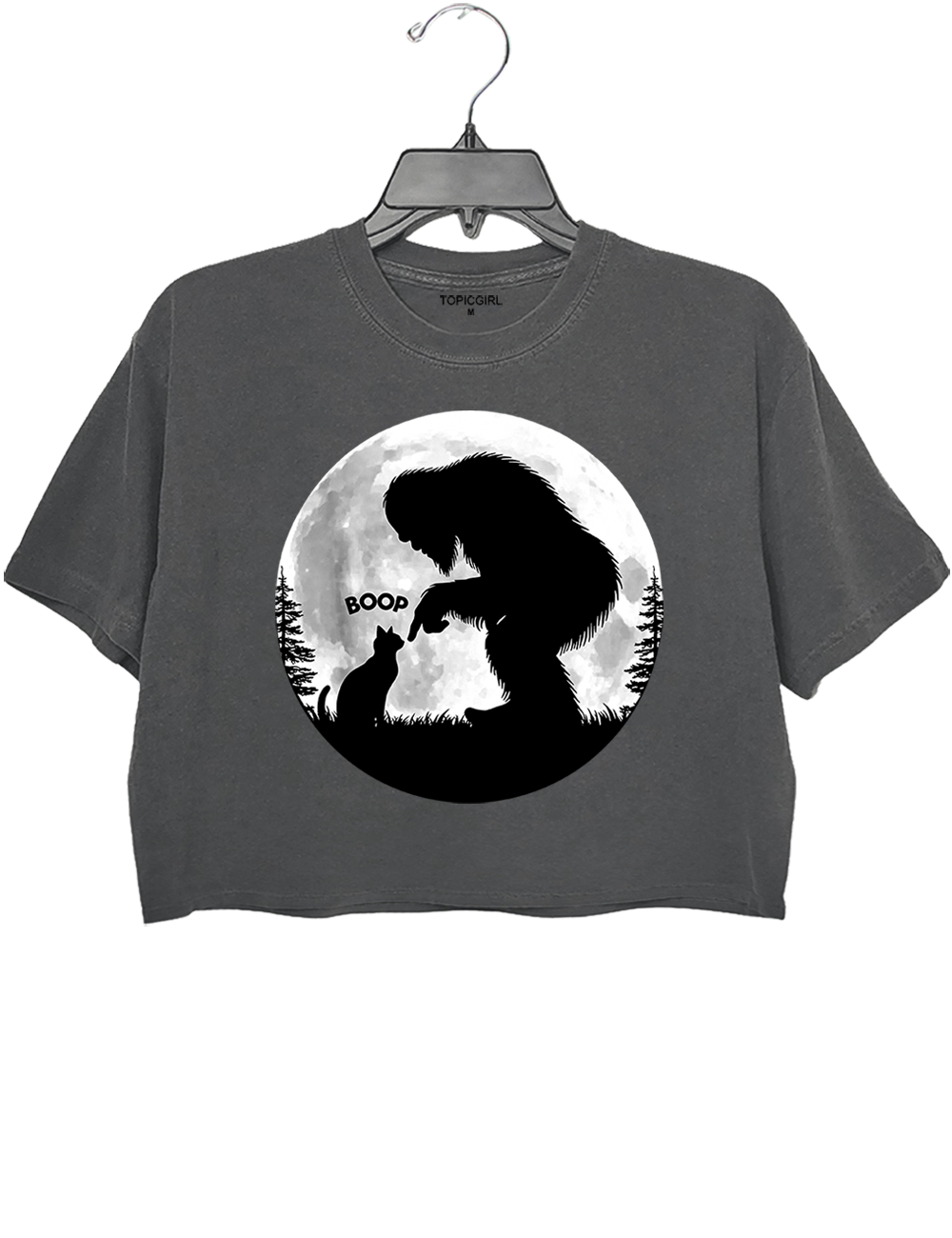 Funny Bigfoot Boop Cat Crop Top