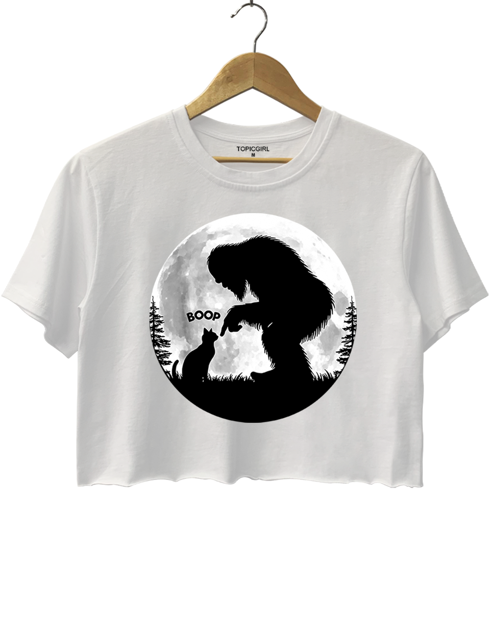 Funny Bigfoot Boop Cat Crop Top