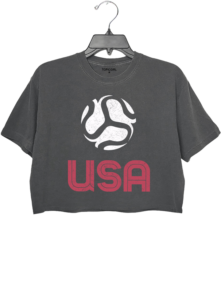 Retro Soccer Fan Crop Top