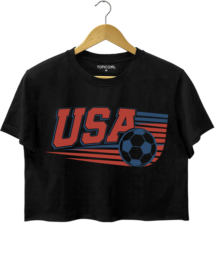 American Soccer Fan Crop Top