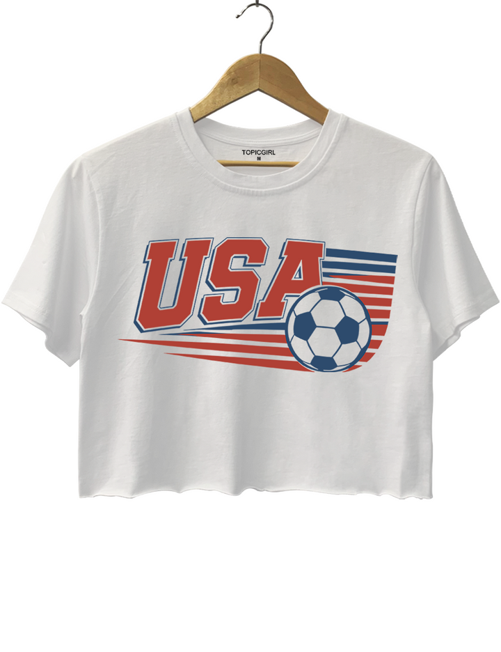 American Soccer Fan Crop Top