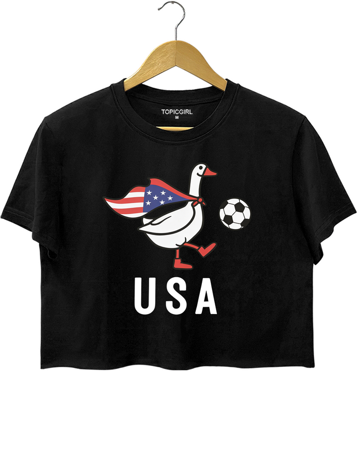 American Soccer Goose Crop Top