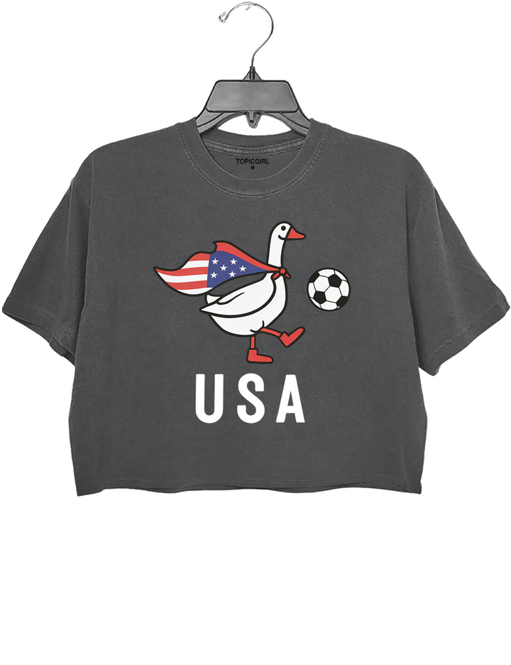 American Soccer Goose Crop Top