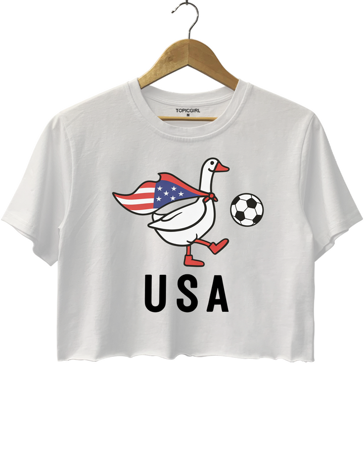 American Soccer Goose Crop Top