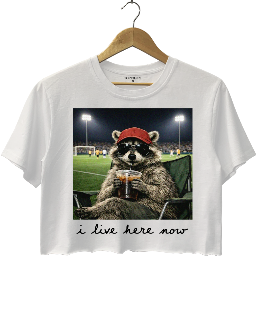 Funny Raccoon Soccer Crop Top