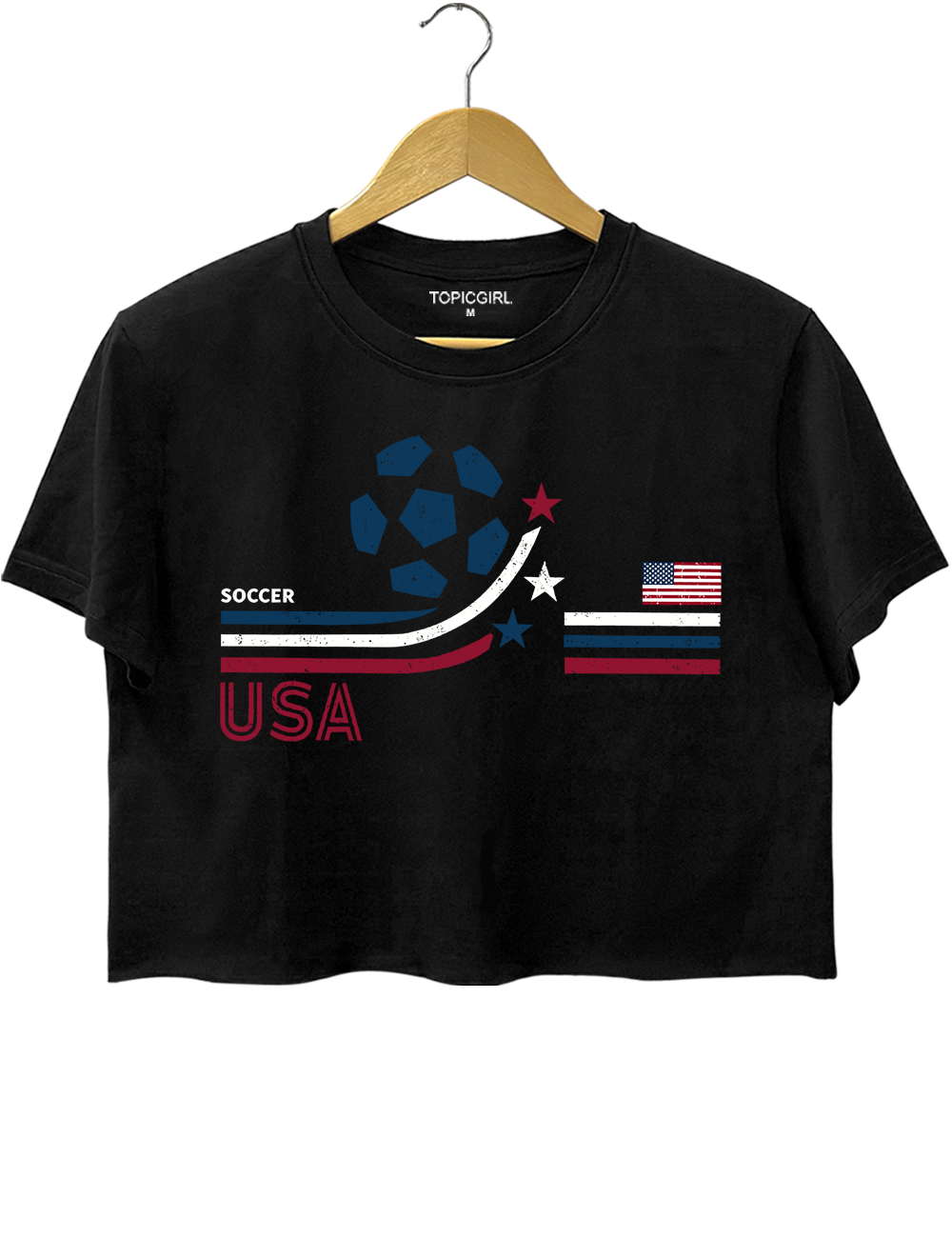 USA 2026 Retro Soccer Fan Crop Top