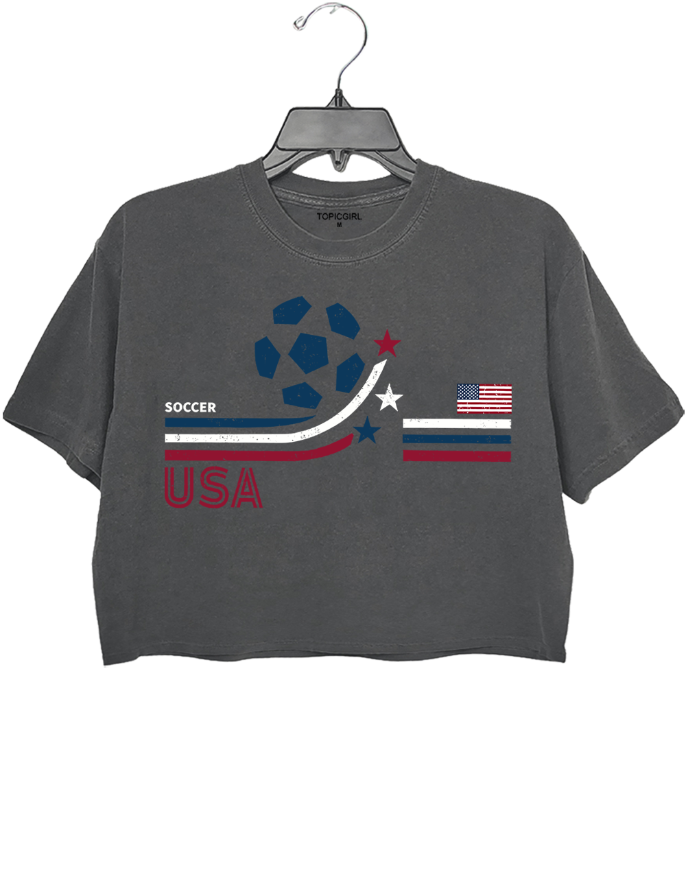 USA 2026 Retro Soccer Fan Crop Top