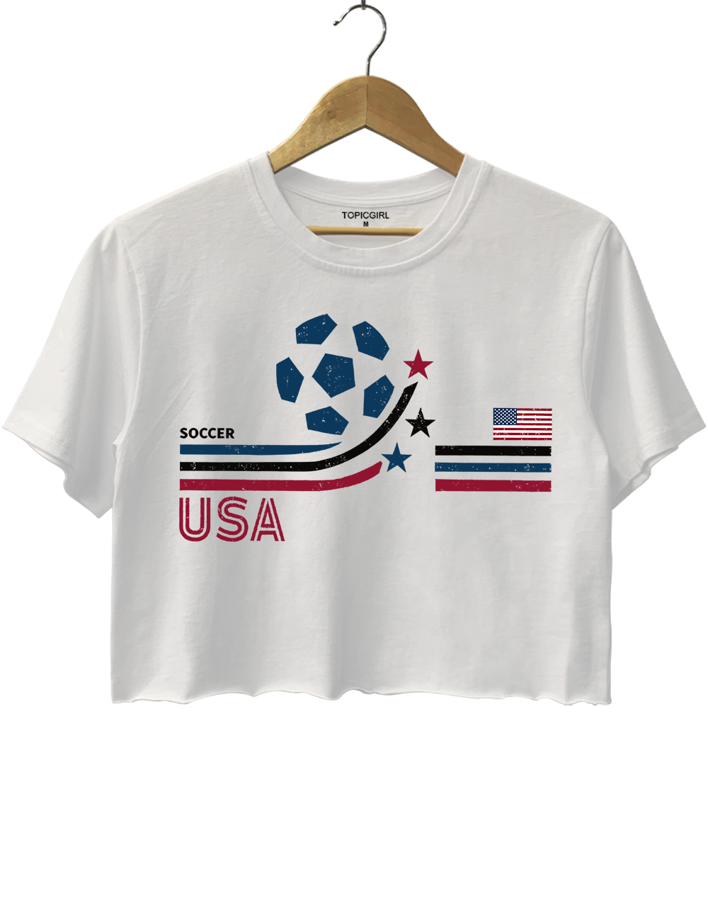 USA 2026 Retro Soccer Fan Crop Top