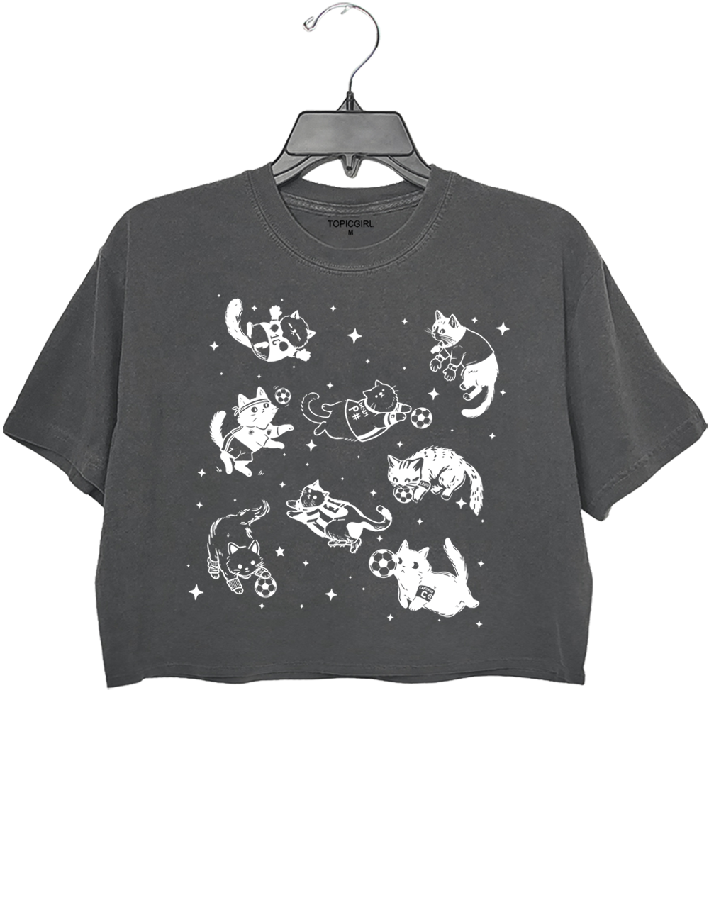 Cute Cat Funny Soccer Crop Top