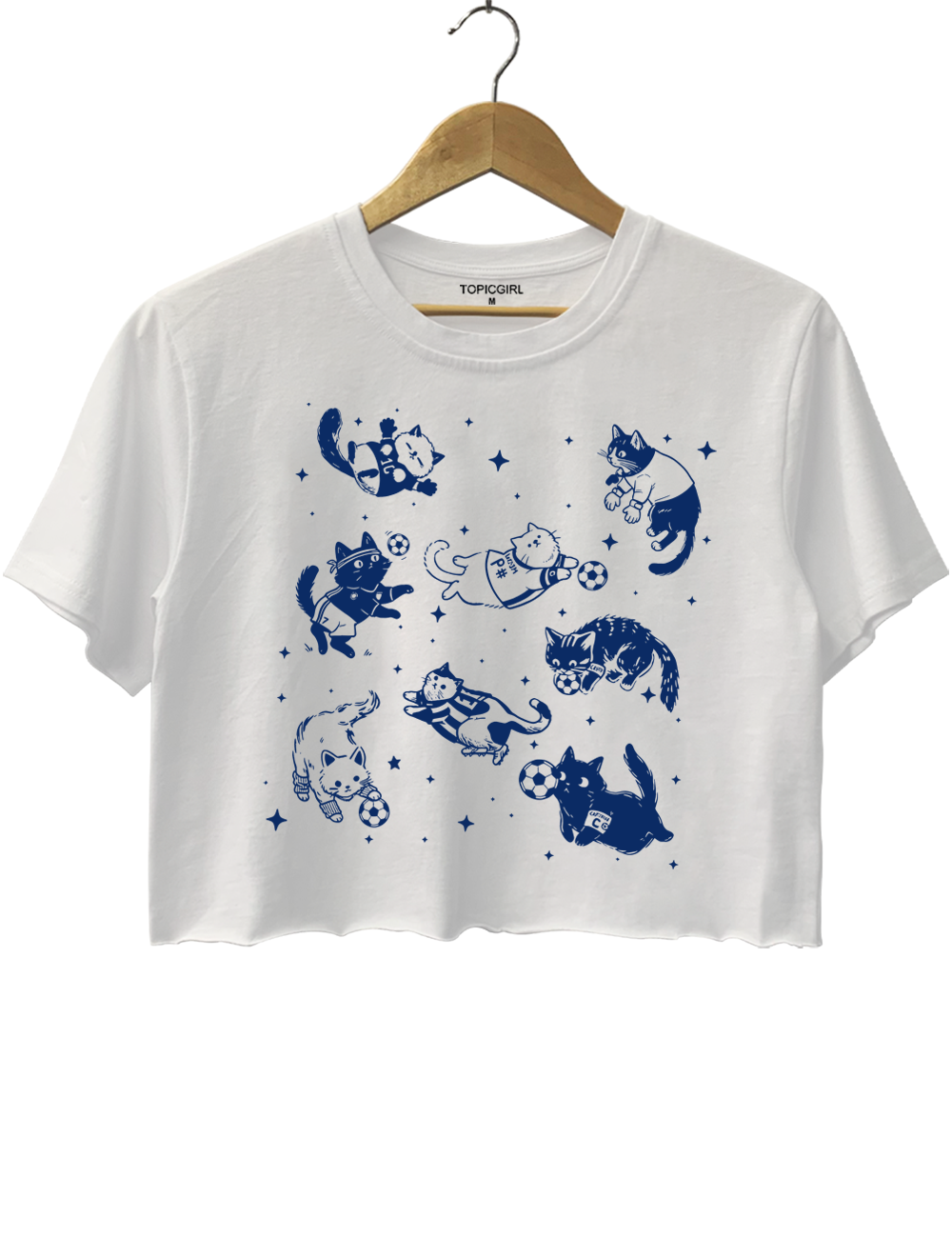 Cute Cat Funny Soccer Crop Top