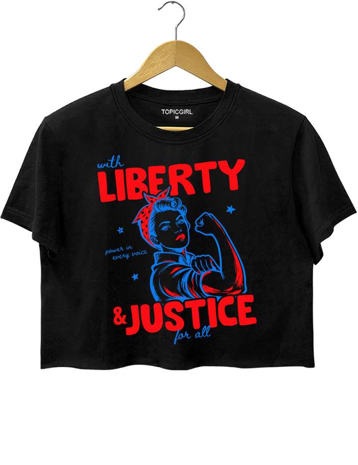Liberty And Justice For All Crop Top