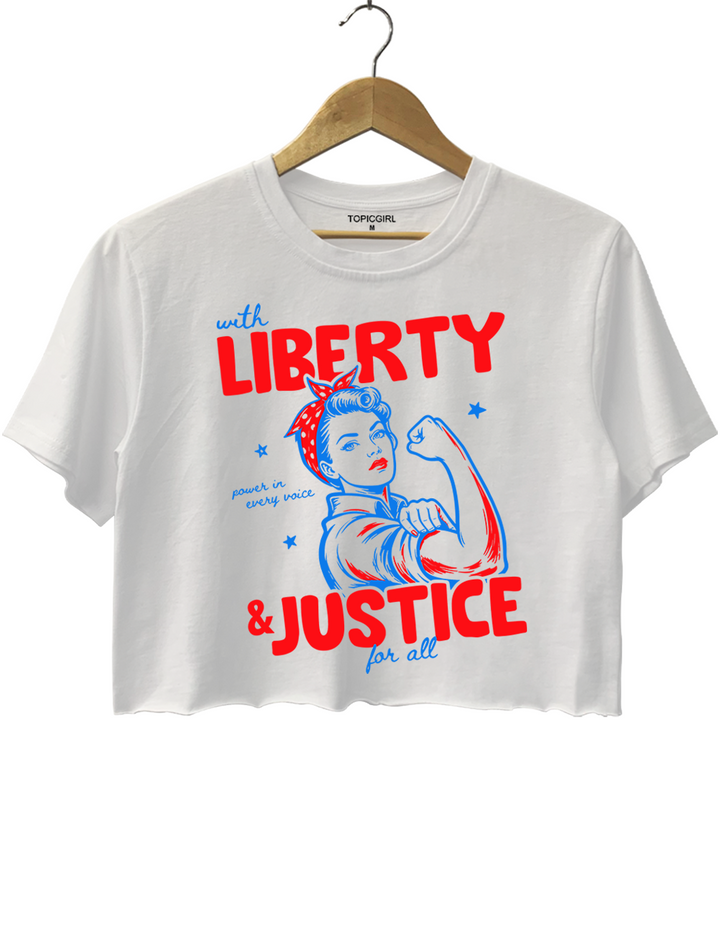 Liberty And Justice For All Crop Top