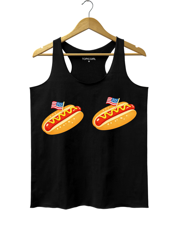 Retro Hot Dog Bikini 4th Of July Tank Top