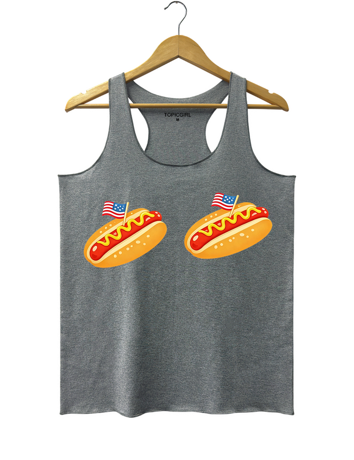 Retro Hot Dog Bikini 4th Of July Tank Top