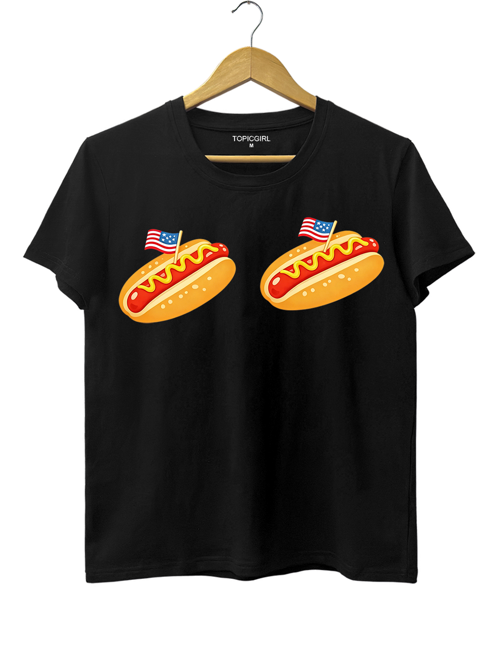 Retro Hot Dog Bikini 4th Of July Tee