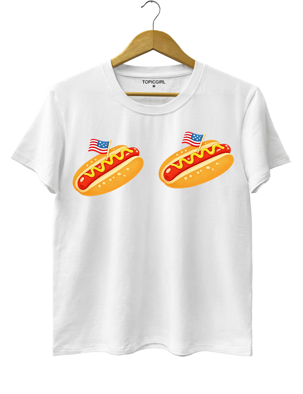 Retro Hot Dog Bikini 4th Of July Tee