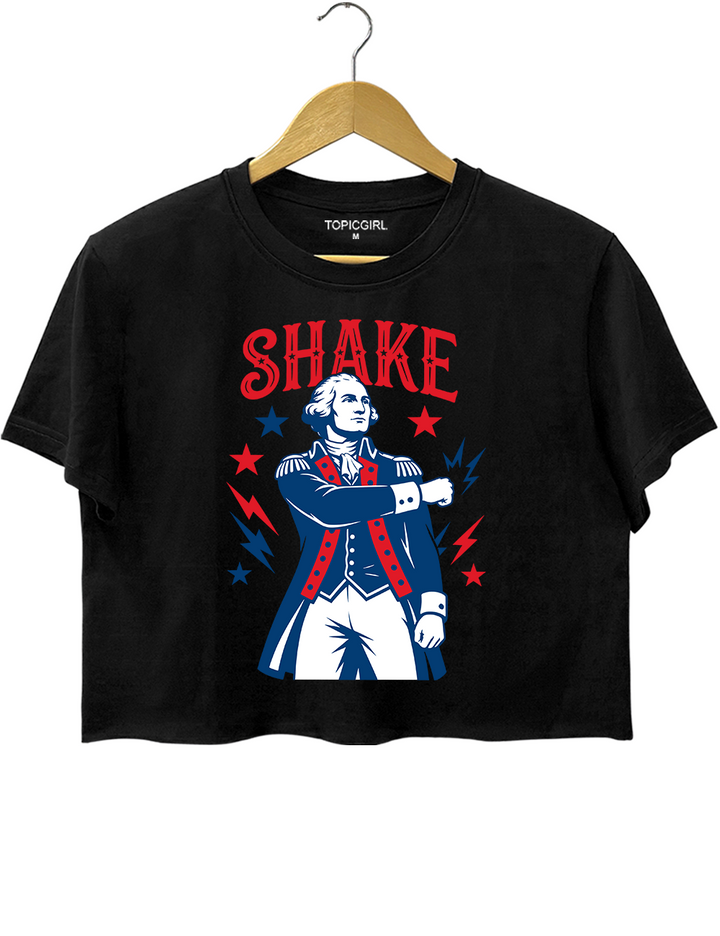 Shake Bake Washington 4th Of July Besties Matching Crop Top