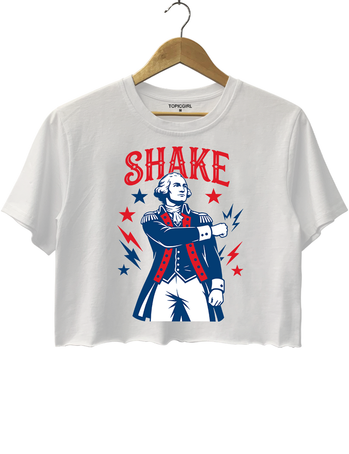 Shake Bake Washington 4th Of July Besties Matching Crop Top