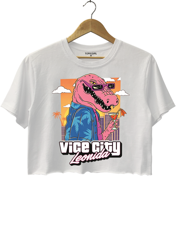 Vice City Leonida Game Graphic Crop Top