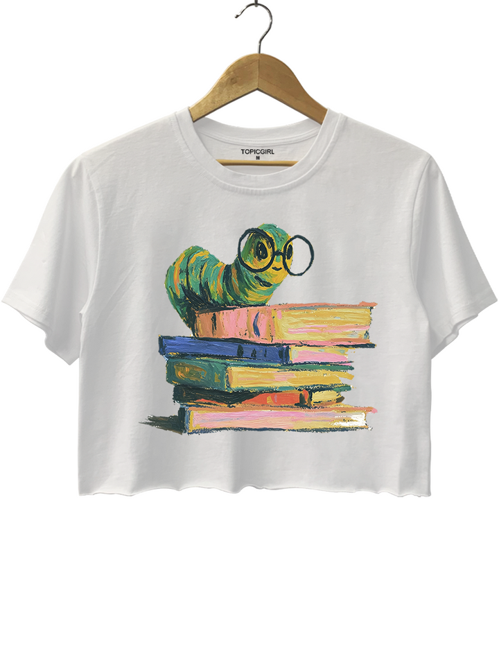 Bookworm Graphic Crop Top