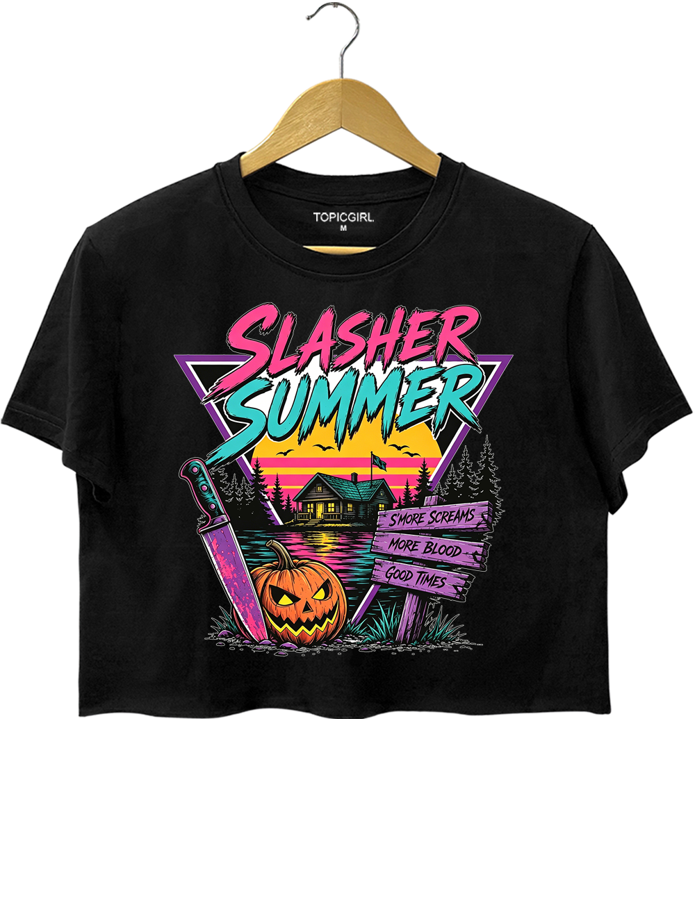 Slasher Summer Retro Horror Camp Crop Top