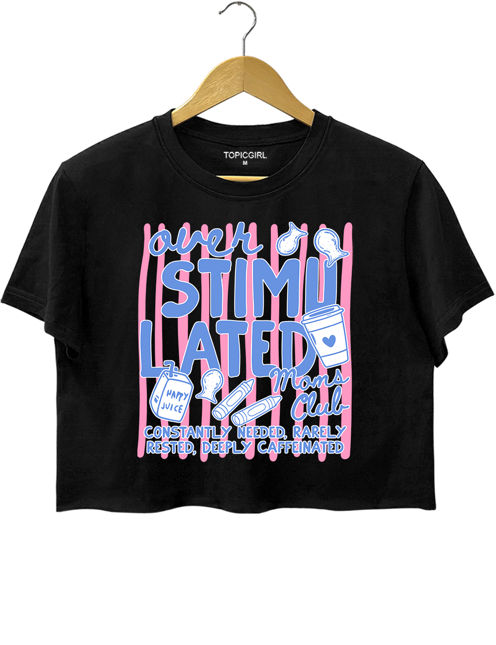 Overstimulated Moms Club Funny Mom Crop Top