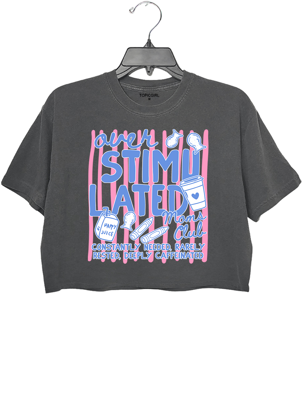 Overstimulated Moms Club Funny Mom Crop Top
