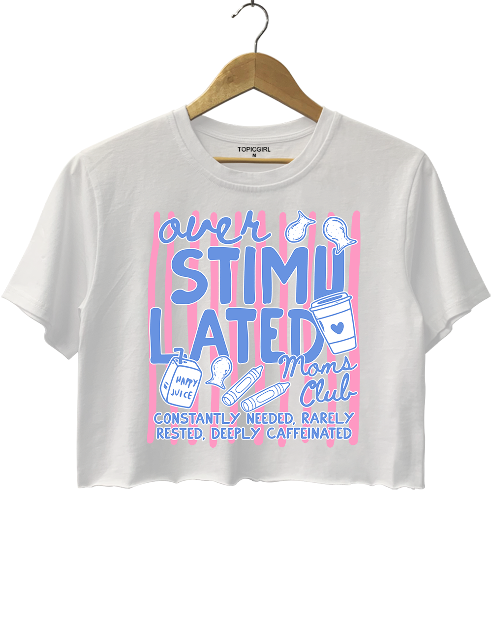 Overstimulated Moms Club Funny Mom Crop Top