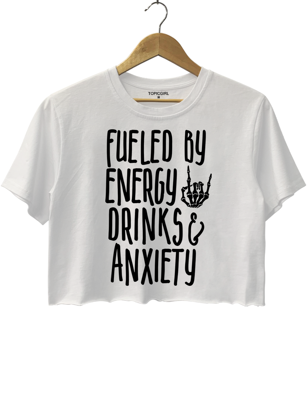 Fueled By Energy Drinks And Anxiety Crop Top