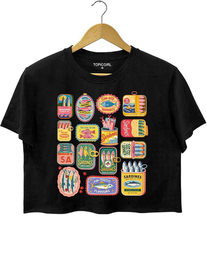 Vintage Sardine Can Crop Top