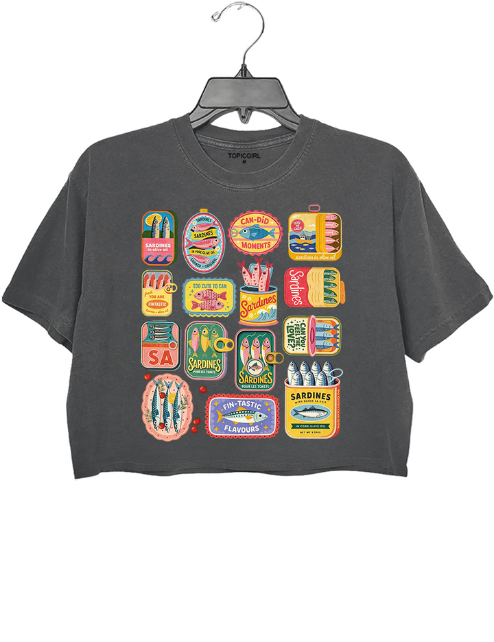 Vintage Sardine Can Crop Top