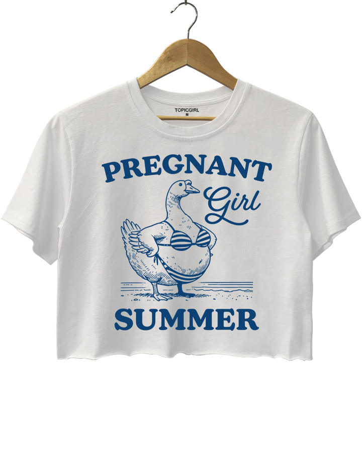 Pregnant Girl Summer Crop Top
