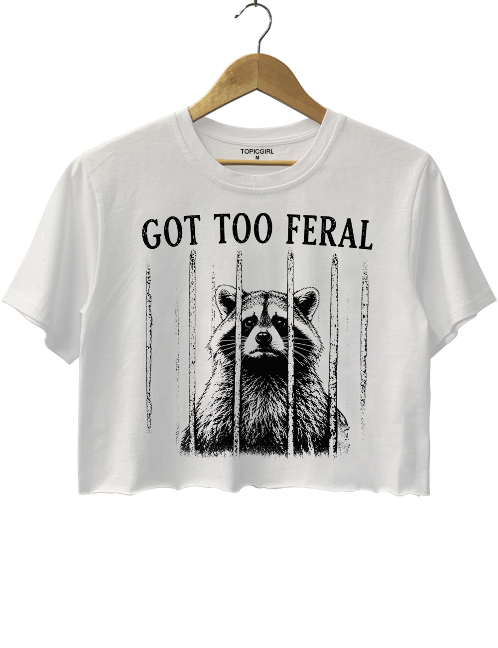 Got Too Feral Raccoon Crop Top
