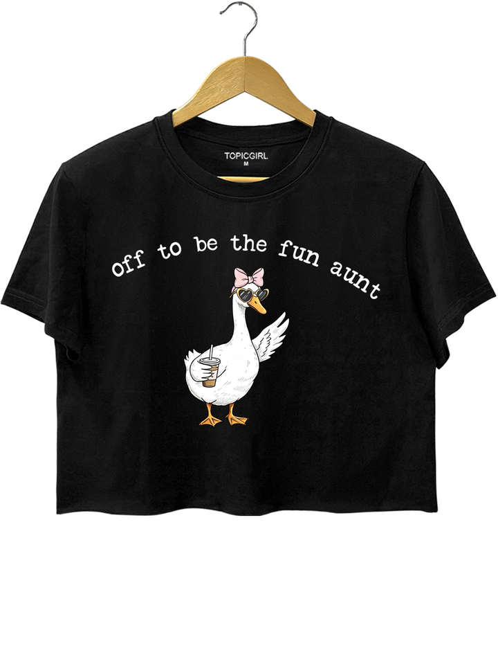 Funny Aunt Goose Crop Top
