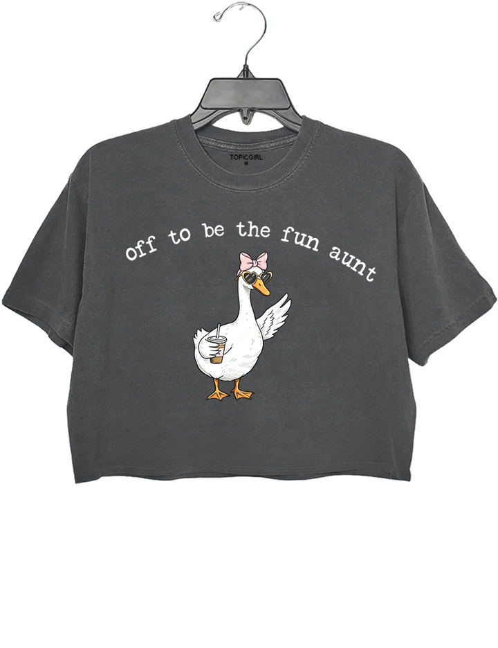 Funny Aunt Goose Crop Top