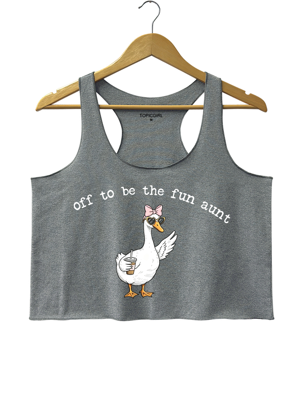 Funny Aunt Goose Crop Tank Top
