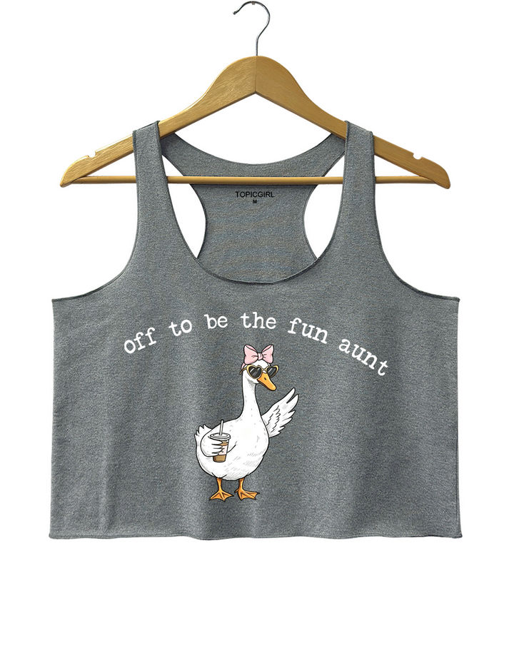 Funny Aunt Goose Crop Tank Top