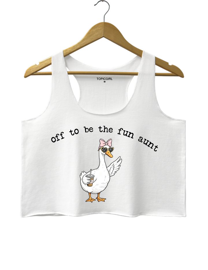Funny Aunt Goose Crop Tank Top