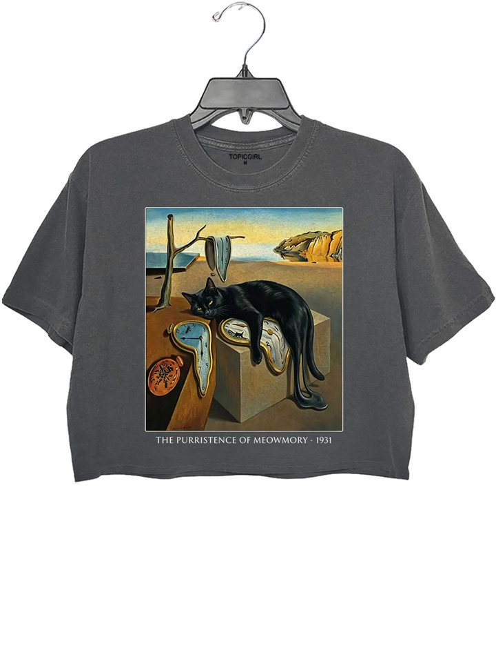 The Purrsistence Of Meowmory Crop Top