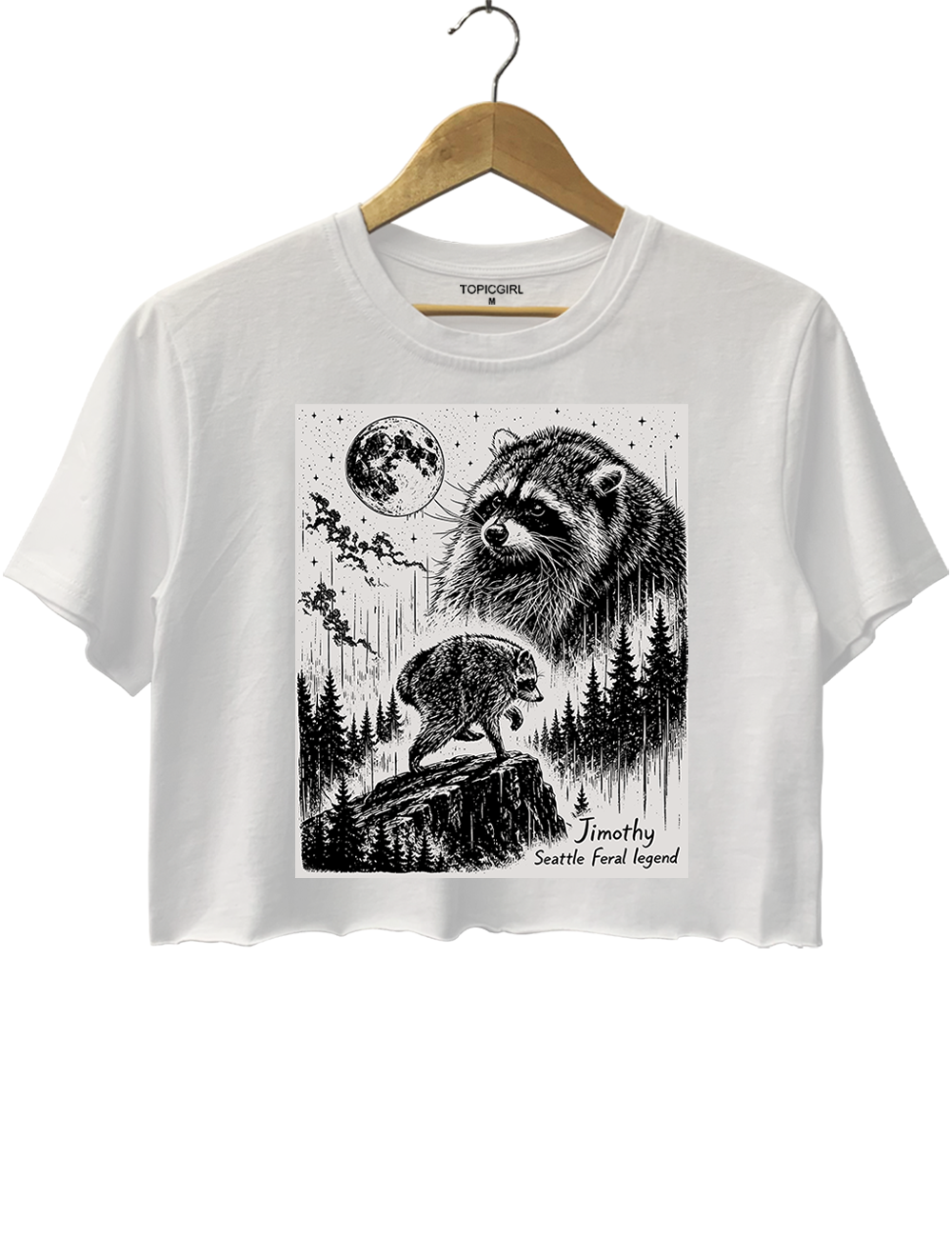 Jimothy Raccoon Seattle Feral Legend Crop Top