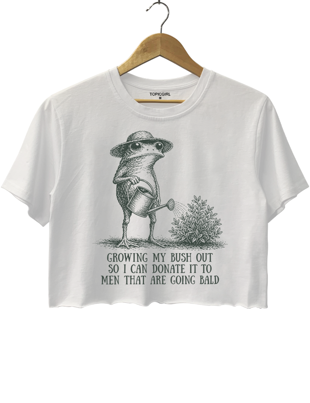 Growing My Bush Out Funny Womens Crop Top